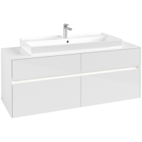 Villeroy & Boch Collaro Тумба под раковину, с подсветкой, 4 выдвижных ящика, 1400 x 548 x 500 mm, Glossy White / Glossy White C092B0DH