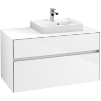 Villeroy & Boch Collaro Тумба под раковину, с подсветкой, 2 выдвижных ящика, 1000 x 548 x 500 mm, Glossy White / Glossy White C015B0DH