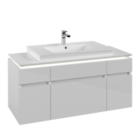 Villeroy & Boch Legato Тумба под раковину, с подсветкой, 5 выдвижных ящиков, 1200 x 550 x 500 mm, Glossy White / Glossy White B697L0DH