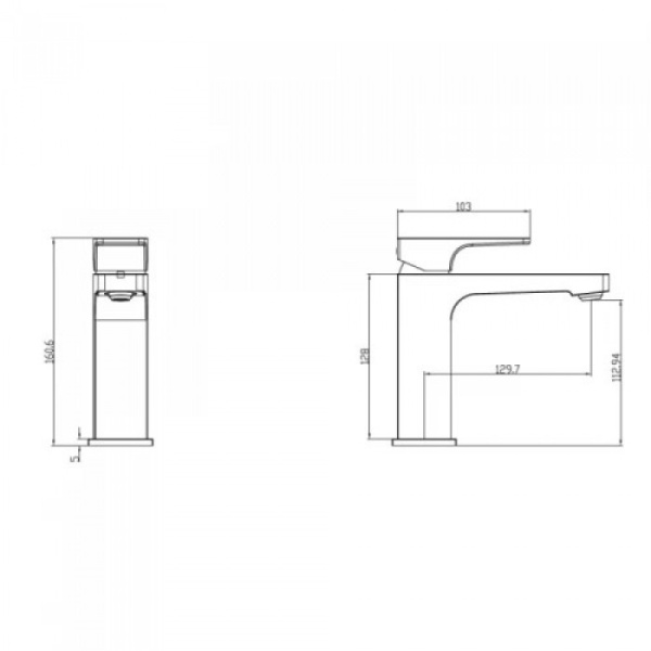 Смеситель Villeroy & Boch Architectura Square TVW12500100076 для раковины, золото сатинированное TVW12500100076