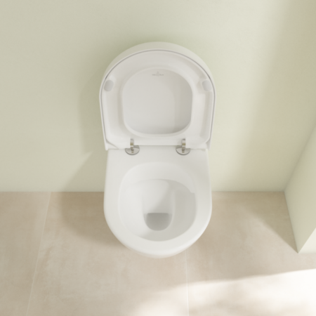 Villeroy & Boch Subway 2.0 Унитаз с открытым смывным краем Compact, настенный, Альпийский белый CeramicPlus 5606R0R1