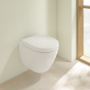 Villeroy & Boch Subway 2.0 Унитаз с открытым смывным краем Compact, настенный, Альпийский белый CeramicPlus 5606R0R1