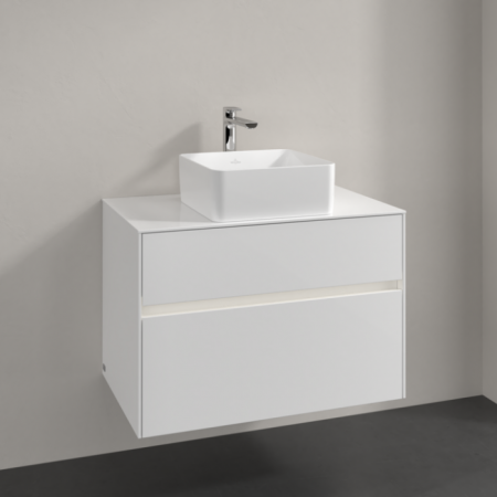 Villeroy & Boch Collaro Тумба под раковину, с подсветкой, 2 выдвижных ящика, 800 x 548 x 500 mm, Glossy White / Glossy White C037B0DH