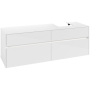 Villeroy & Boch Collaro Тумба под раковину, с подсветкой, 4 выдвижных ящика, 1600 x 548 x 500 mm, Glossy White / Glossy White C106B0DH