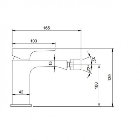 Смеситель Villeroy & Boch Architectura Square TVB12500100076 для биде, золото сатинированное TVB12500100076