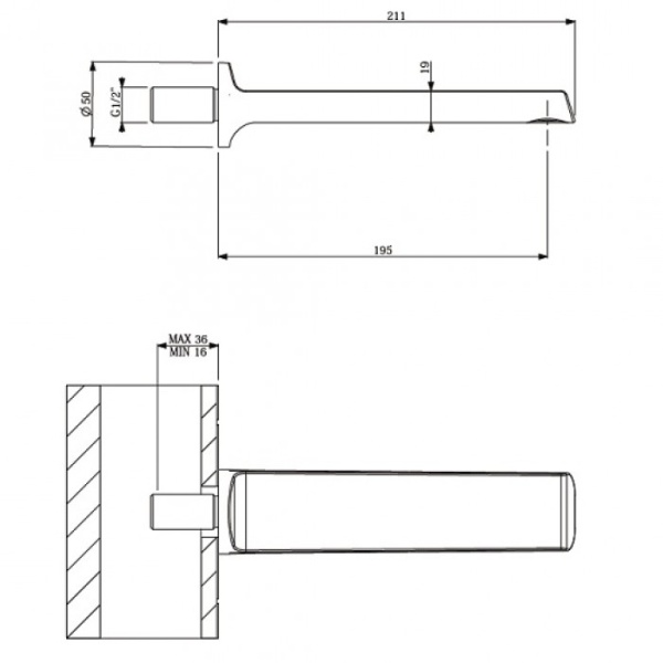 Излив Villeroy & Boch Liberty TVT10700200061 для ванны, хром TVT10700200061