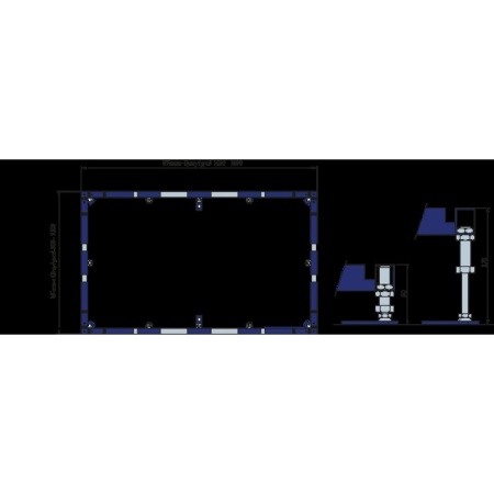 Аксессуары Монтажная рама ViFrame, для больших душевых поддонов (от 1000 x 1000) из кварила, без средних ножек для больших душевых поддонов (от 1000 x 1000) из кварила, без средних ножек, 400 x 1300 x 100 mm