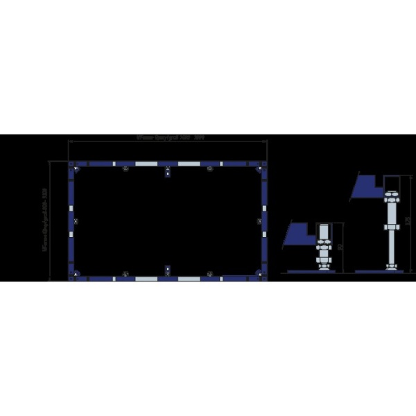 Аксессуары Монтажная рама ViFrame, для больших душевых поддонов (от 1000 x 1000) из кварила, без средних ножек для больших душевых поддонов (от 1000 x 1000) из кварила, без средних ножек, 400 x 1300 x 100 mm