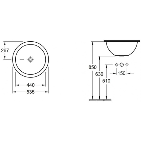 Villeroy & Boch Loop & Friends 61405101 Встраиваемая раковина 535 mm