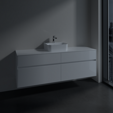 Villeroy & Boch Collaro Тумба под раковину, 4 выдвижных ящика, 1600 x 548 x 500 mm, Glossy White / Glossy White C10400DH