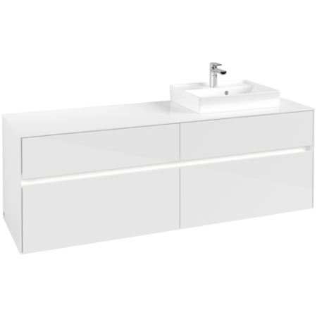 Villeroy & Boch Collaro Тумба под раковину, с подсветкой, 4 выдвижных ящика, 1600 x 548 x 500 mm, Glossy White / Glossy White C079B0DH