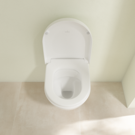 Villeroy & Boch Subway 2.0 Унитаз с открытым смывным краем Compact, настенный, Альпийский белый CeramicPlus 5606R0R1