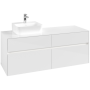 Villeroy & Boch Collaro Тумба под раковину, с подсветкой, 4 выдвижных ящика, 1400 x 548 x 500 mm, Glossy White / Glossy White C101B0DH