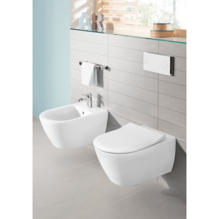 Биде Villeroy & Boch Subway 2.0 подвесное Альпийский белый CeramicPlus 540000R1