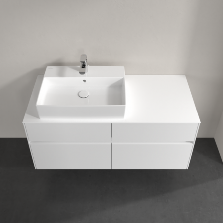 Villeroy & Boch Collaro Тумба под раковину, с подсветкой, 4 выдвижных ящика, 1200 x 548 x 500 mm, Glossy White / Glossy White C129B0DH