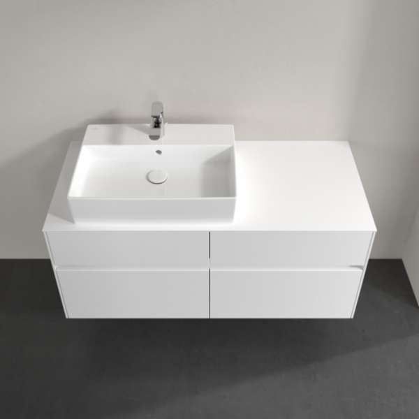 Villeroy & Boch Collaro Тумба под раковину, с подсветкой, 4 выдвижных ящика, 1200 x 548 x 500 mm, Glossy White / Glossy White C129B0DH