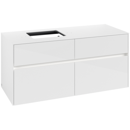 Villeroy & Boch Collaro Тумба под раковину, с подсветкой, 4 выдвижных ящика, 1200 x 548 x 500 mm, Glossy White / Glossy White C129B0DH
