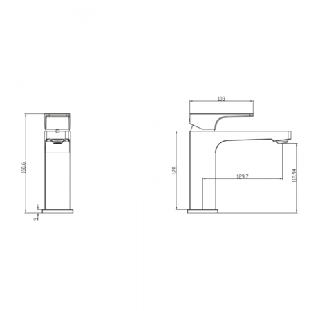 Смеситель Villeroy & Boch Architectura Square TVW12500400076 для раковины, золото сатинированное TVW12500400076