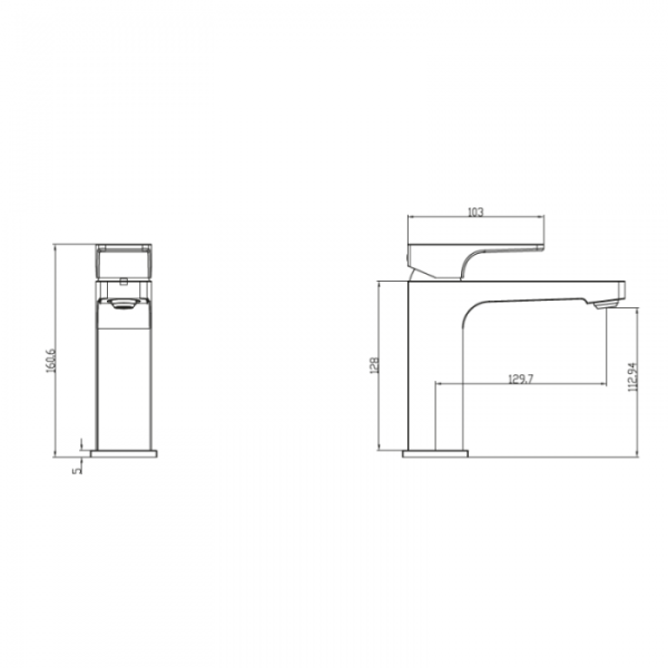 Смеситель Villeroy & Boch Architectura Square TVW12500400076 для раковины, золото сатинированное TVW12500400076