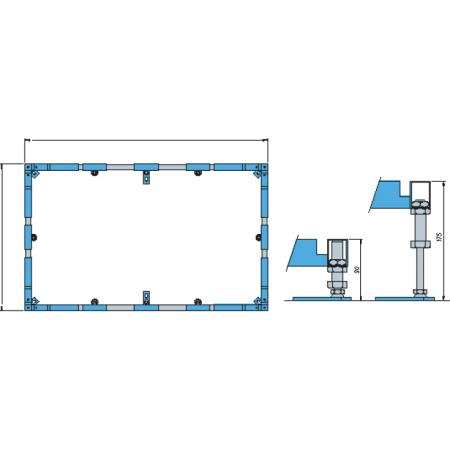 Аксессуары Монтажная рама ViFrame, для больших душевых поддонов (от 1000 x 1000) из кварила, без средних ножек для больших душевых поддонов (от 1000 x 1000) из кварила, без средних ножек, 400 x 1300 x 100 mm