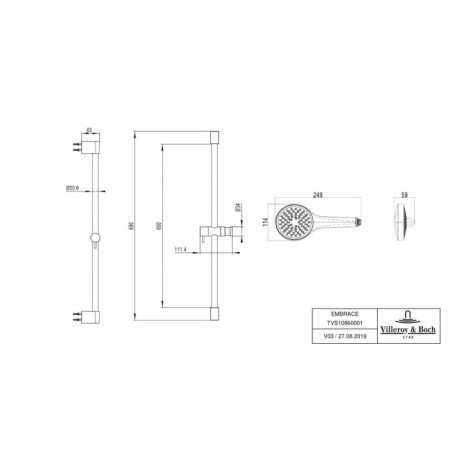 Душевой комплект Villeroy & Boch Embrace PLUS TVS1086000161
