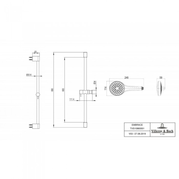 Душевой комплект Villeroy & Boch Embrace PLUS TVS1086000161