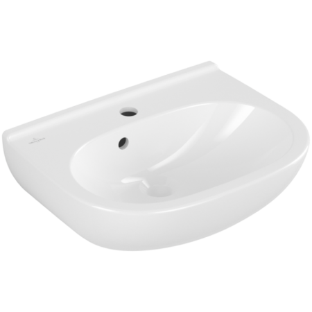 Villeroy & Boch O.novo Раковина компактная, 500 x 400 x 180 mm, Альпийский белый, с переливом, нешлифованный 53605001
