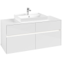 Villeroy & Boch Collaro Тумба под раковину, с подсветкой, 4 выдвижных ящика, 1200 x 548 x 500 mm, Glossy White / Glossy White C081B0DH