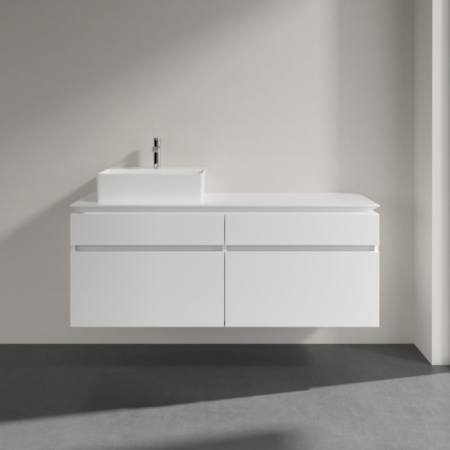 Villeroy & Boch Legato Тумба под раковину, 4 выдвижных ящика, 1400 x 550 x 500 mm, Glossy White / Glossy White B61400DH