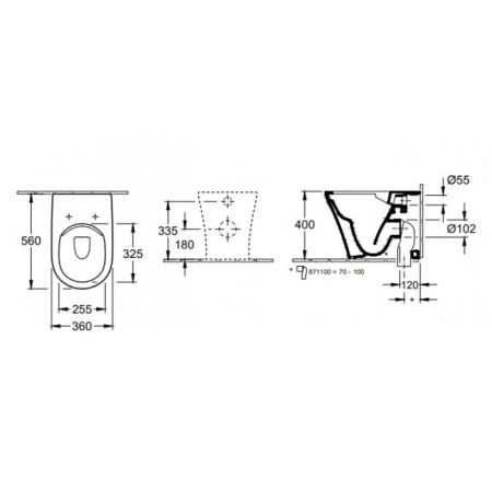 Унитаз приставной Villeroy & Boch O.Novo 4624R001 альпийский белый 4624R001