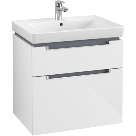 Villeroy & Boch Subway 2.0 Тумба под раковину, 2 выдвижных ящика, 637 x 590 x 454 mm, Glossy White A91000DH