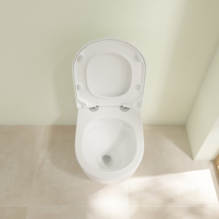 Villeroy & Boch Subway 3.0 Унитаз с открытым смывным краем, напольный, с TwistFlush, Stone White CeramicPlus 4671T0RW
