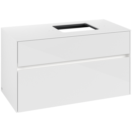 Villeroy & Boch Collaro Тумба под раковину, с подсветкой, 2 выдвижных ящика, 1000 x 548 x 500 mm, Glossy White / Glossy White C127B0DH