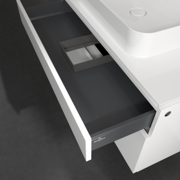 Villeroy & Boch Legato Тумба под раковину, с подсветкой, 2 выдвижных ящика, 1000 x 550 x 500 mm, Glossy White / Glossy White B756L0DH