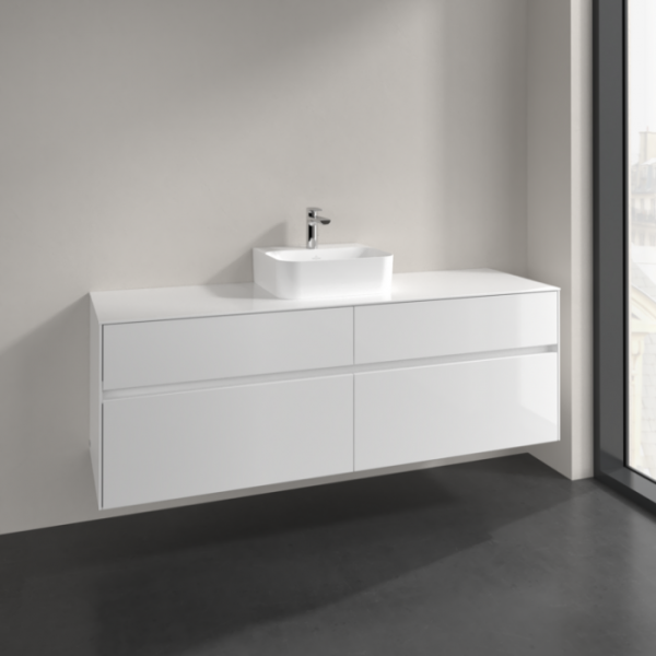 Villeroy & Boch Collaro Тумба под раковину, 4 выдвижных ящика, 1600 x 548 x 500 mm, Glossy White / Glossy White C10400DH
