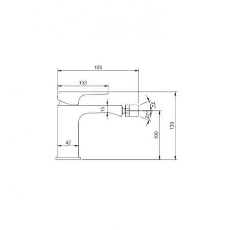 Смеситель Villeroy & Boch Architectura Square TVB12500100064 для биде, никель сатинированный TVB12500100064