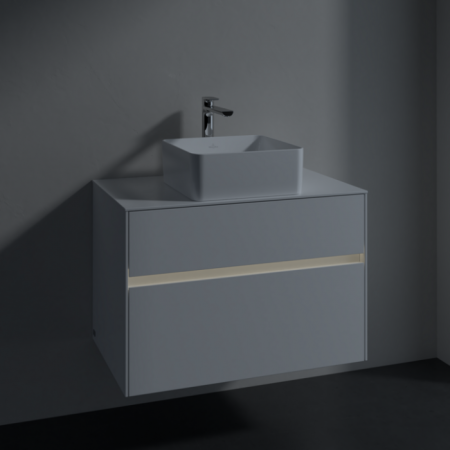 Villeroy & Boch Collaro Тумба под раковину, с подсветкой, 2 выдвижных ящика, 800 x 548 x 500 mm, Glossy White / Glossy White C037B0DH