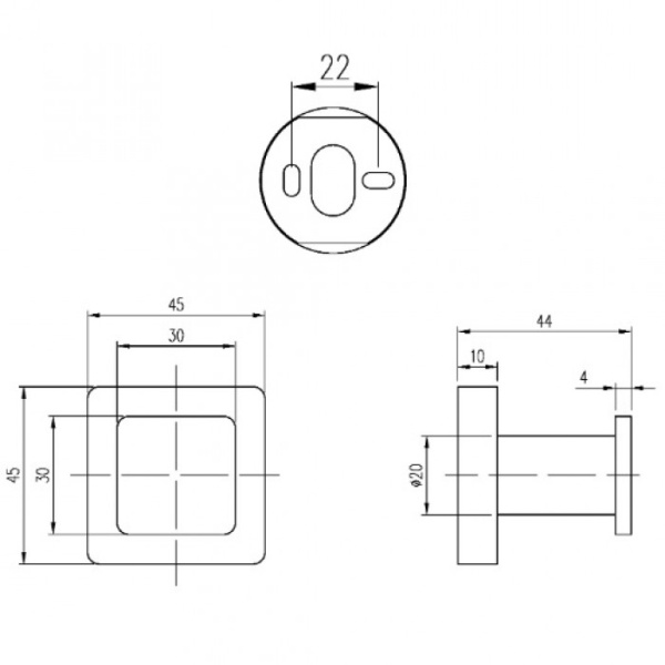 Крючок Villeroy & Boch Elements Striking TVA152011000K5 черный матовый TVA152011000K5