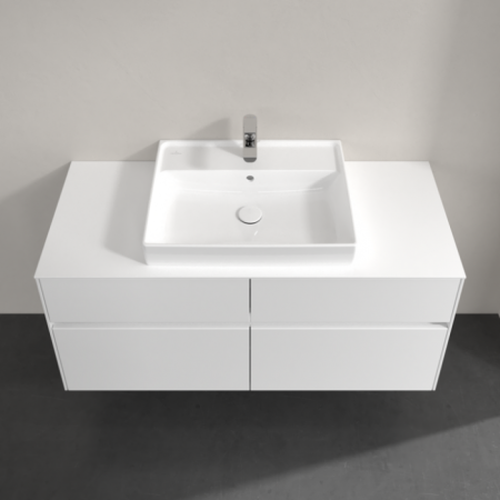 Villeroy & Boch Collaro Тумба под раковину, с подсветкой, 4 выдвижных ящика, 1200 x 548 x 500 mm, Glossy White / Glossy White C081B0DH