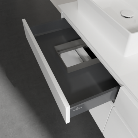 Villeroy & Boch Legato Тумба под раковину, 4 выдвижных ящика, 1400 x 550 x 500 mm, Glossy White / Glossy White B61400DH