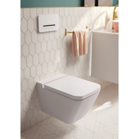 Villeroy & Boch Finion Унитаз с открытым смывным краем, настенный, с DirectFlush, Альпийский белый CeramicPlus 4664R0R1
