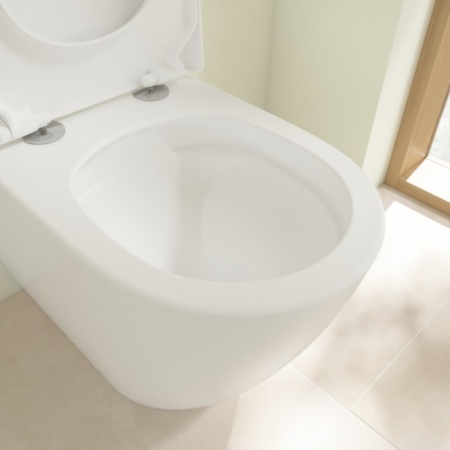 Villeroy & Boch Subway 3.0 Унитаз с открытым смывным краем, напольный, с TwistFlush, Stone White CeramicPlus 4671T0RW