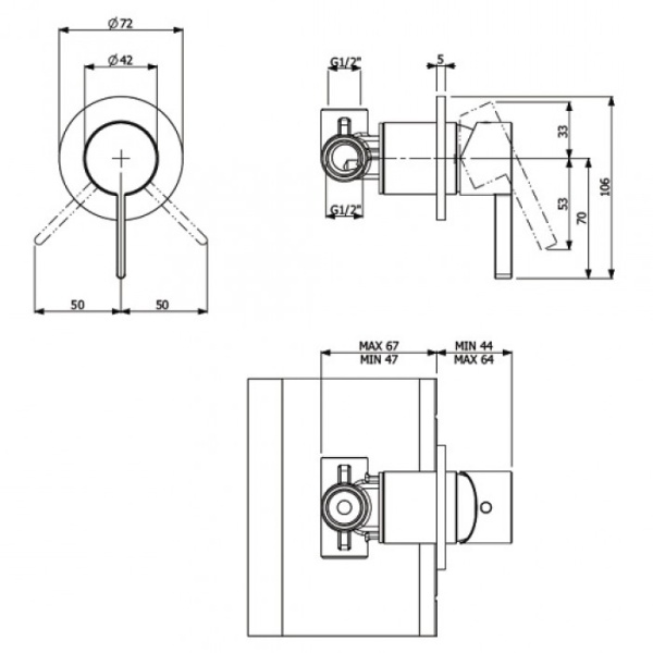 Смеситель Villeroy & Boch Dawn TVS106002000K5 для душа, черный матовый TVS106002000K5