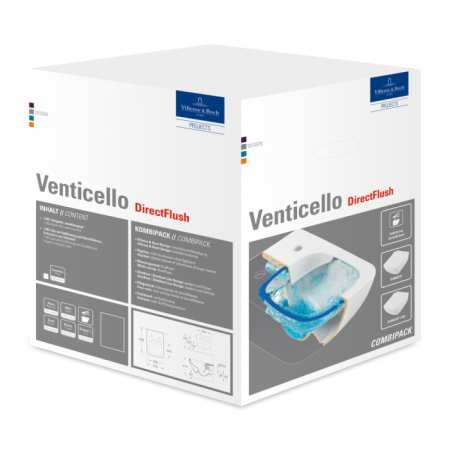 Унитаз подвесной с сиденьем Villeroy & Boch Venticello CeramicPlus 4611RLR1