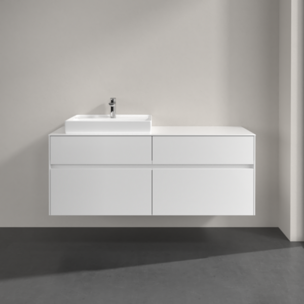 Villeroy & Boch Collaro Тумба под раковину, с подсветкой, 4 выдвижных ящика, 1400 x 548 x 500 mm, Glossy White / Glossy White C085B0DH