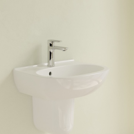 Villeroy & Boch O.novo Раковина компактная, 500 x 400 x 180 mm, Альпийский белый, с переливом, нешлифованный 53605001