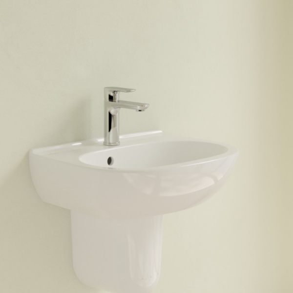 Villeroy & Boch O.novo Раковина компактная, 500 x 400 x 180 mm, Альпийский белый, с переливом, нешлифованный 53605001