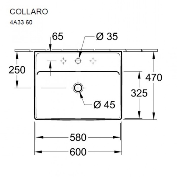 Раковина Villeroy & Boch Collaro 4A366001 60*47 белый альпин 4A366001