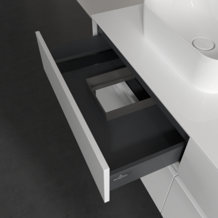 Villeroy & Boch Collaro Тумба под раковину, с подсветкой, 4 выдвижных ящика, 1400 x 548 x 500 mm, Glossy White / Glossy White C101B0DH