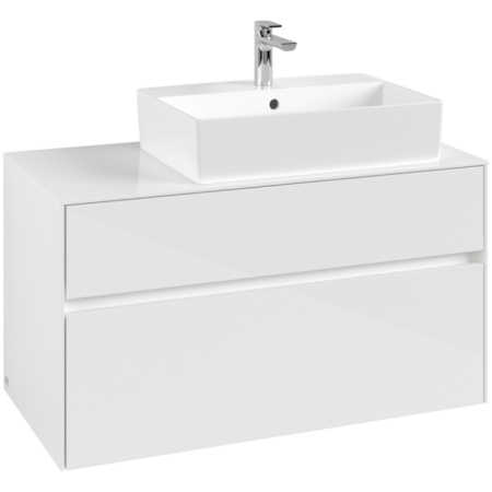 Villeroy & Boch Collaro Тумба под раковину, с подсветкой, 2 выдвижных ящика, 1000 x 548 x 500 mm, Glossy White / Glossy White C127B0DH